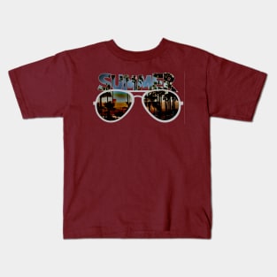 Summer RayBan sunglasses sunset Kids T-Shirt